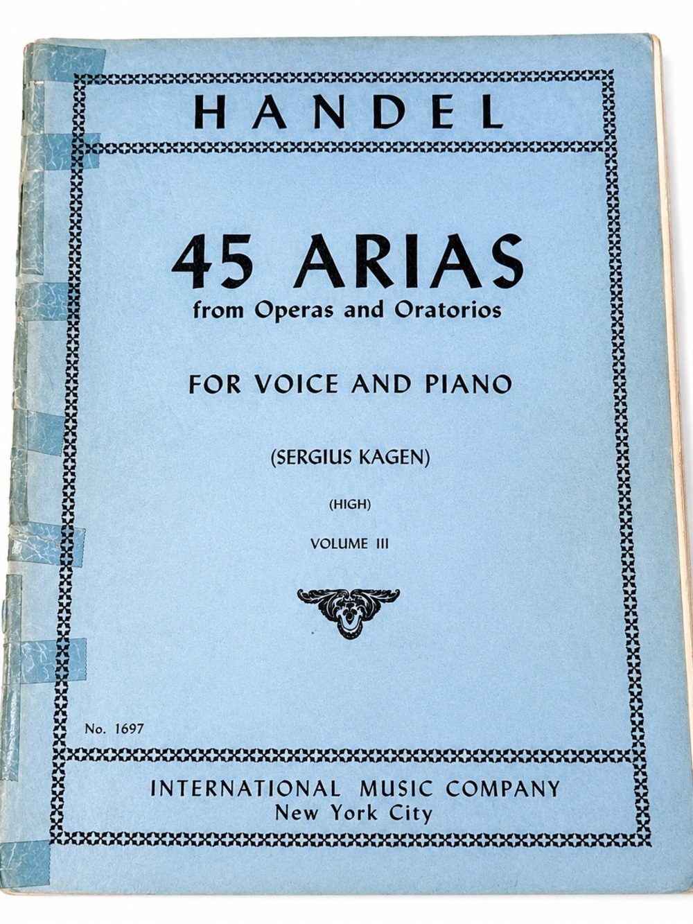 Handel 45 Arias for Voice and Piano - Light Blue Cover